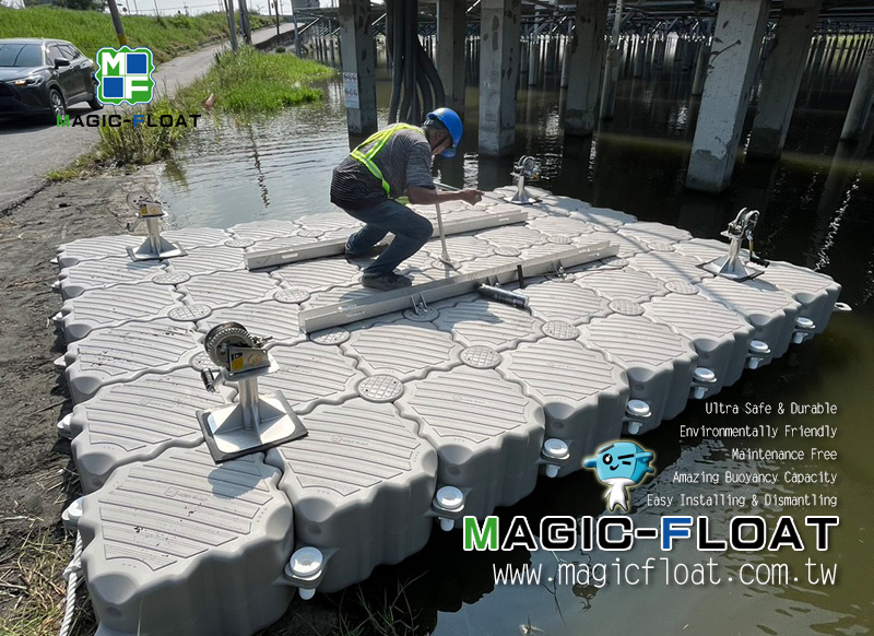 FP-066 Floating Platform for maintenance in solar farm in Changhua