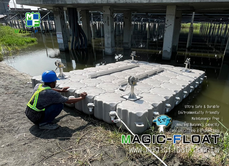 FP-066 Floating Platform for maintenance in solar farm in Changhua
