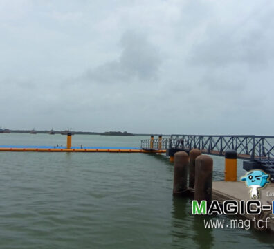 FD-235 Floating Jetty at Korangi Fish Harbor in Pakistan